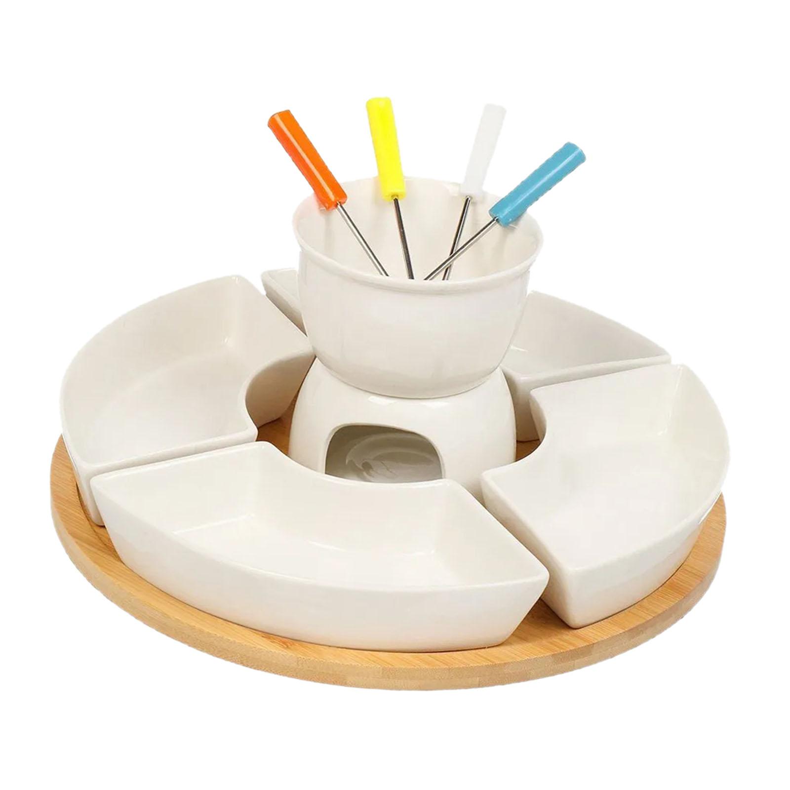Fondue Pot Ceramic - Zestaw do fondue, garnek do topienia,