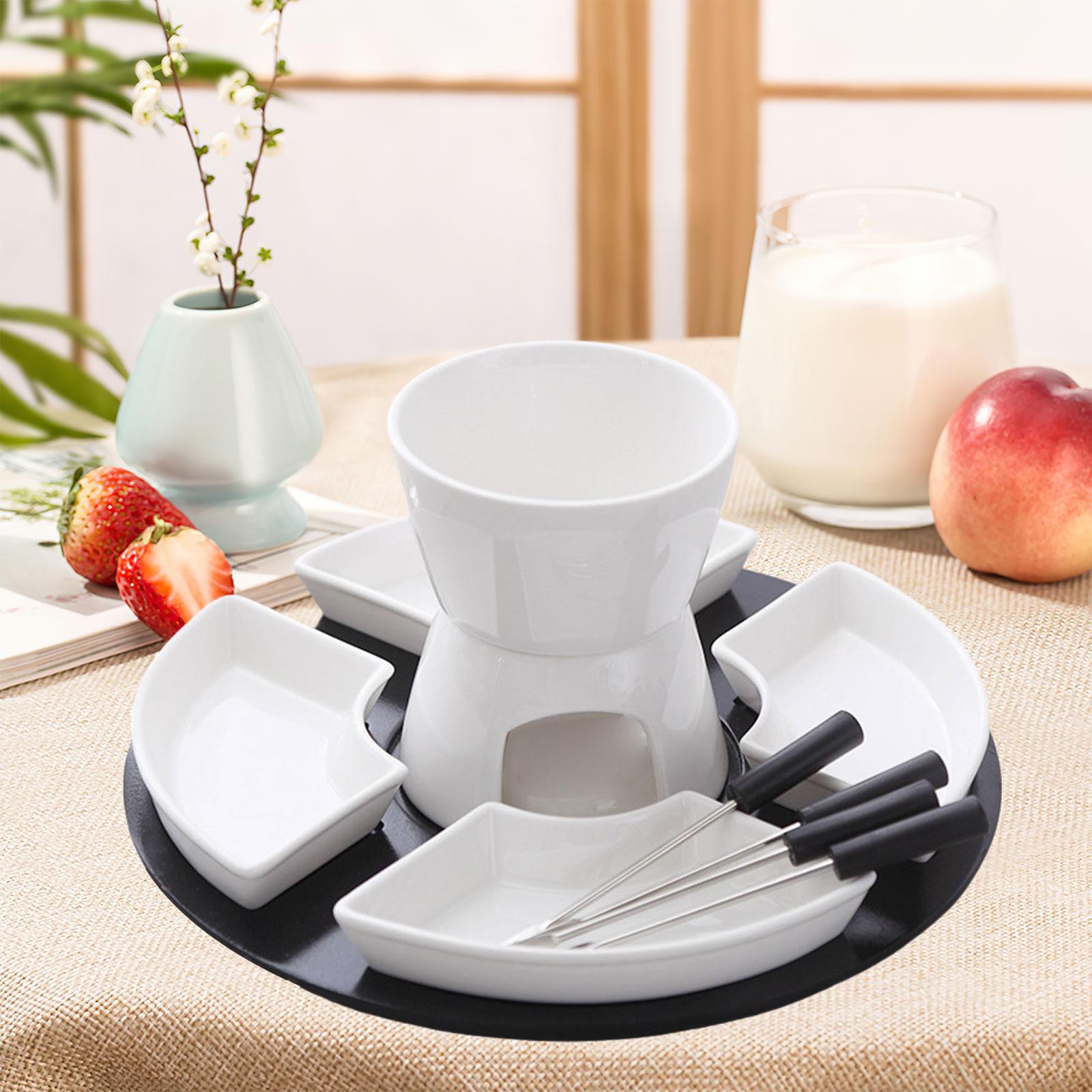 Fondue Pot Ceramic - Porcelanowy pojemnik na masło, ceramiczny zestaw
