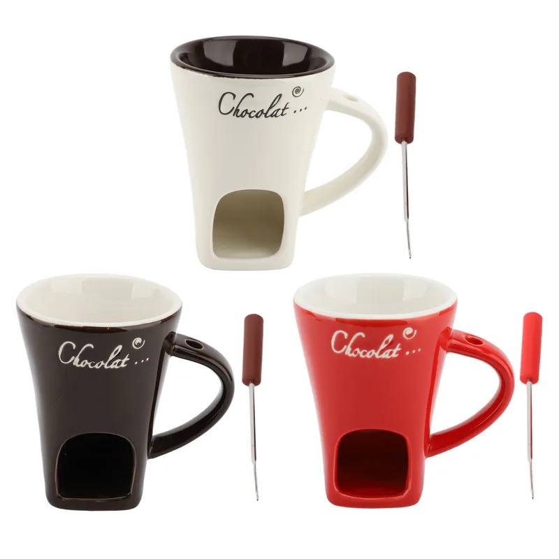 Fondue Pot Ceramic - Ceramiczny kubek do topienia czekolady, podgrzewacz