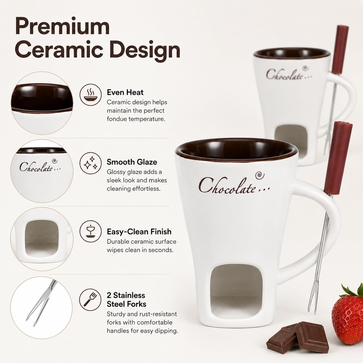 Słodki ceramiczny kubek do fon – Fondue Pot Ceramic recenzja i cena