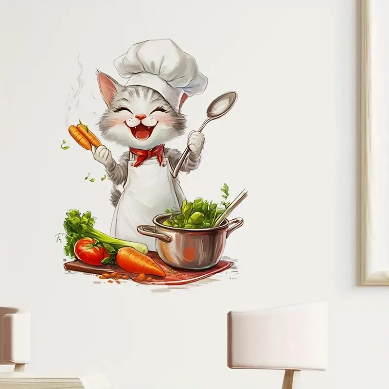 Naklejki z kreskówkowym kotem  – Home Cooking For Cats recenzja i cena