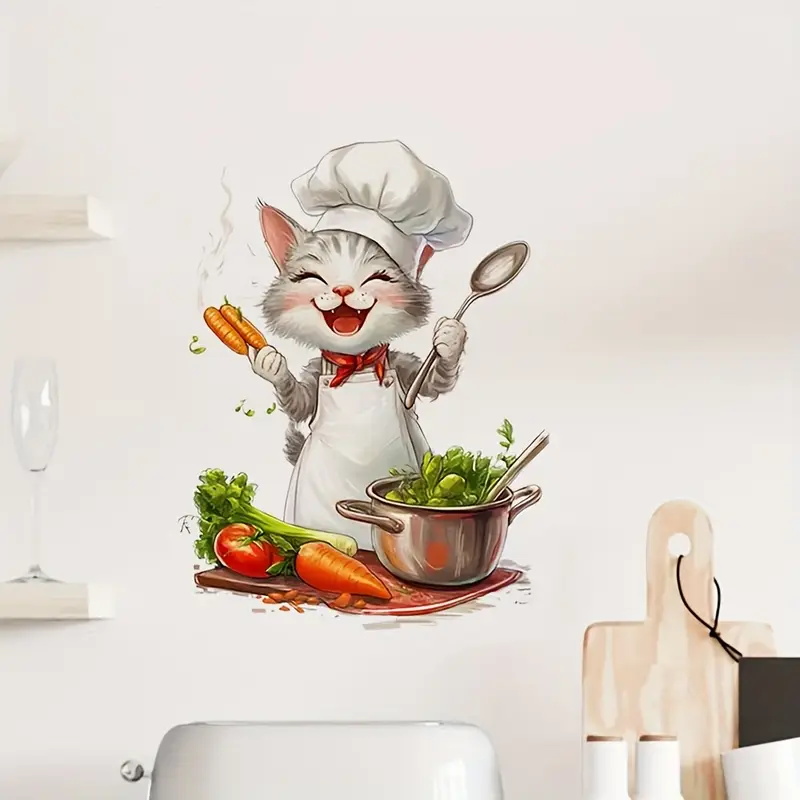 Naklejki z kreskówkowym kotem  – Home Cooking For Cats recenzja i cena