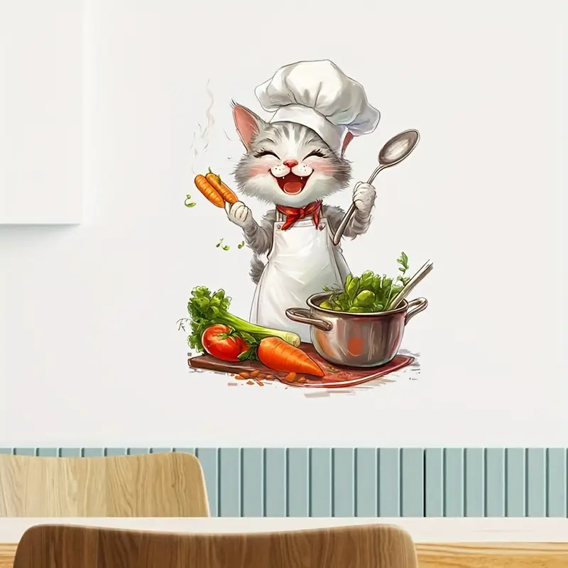 Naklejki z kreskówkowym kotem  – Home Cooking For Cats recenzja i cena