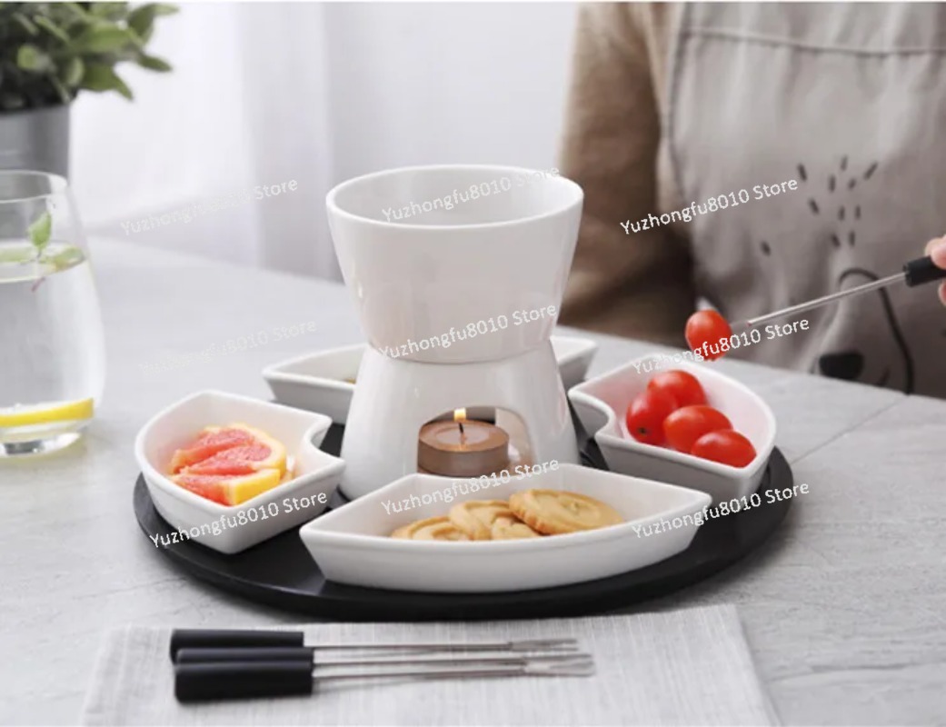 Biały, glazurowany ceramiczny  – Fondue Pot Ceramic recenzja i cena