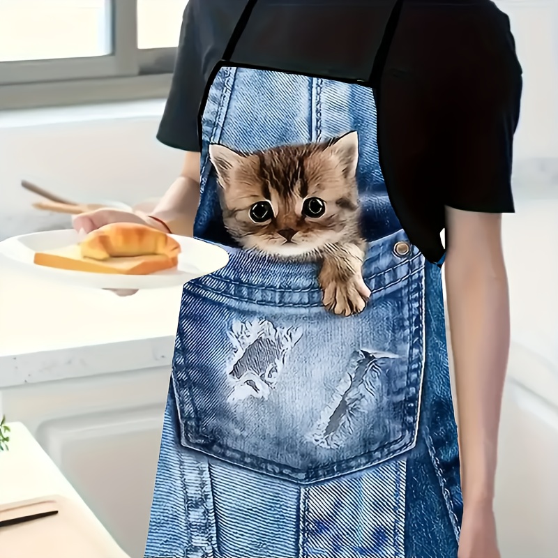 1 szt. Uroczy dżinsowy fartuch – Home Cooking For Cats recenzja i cena