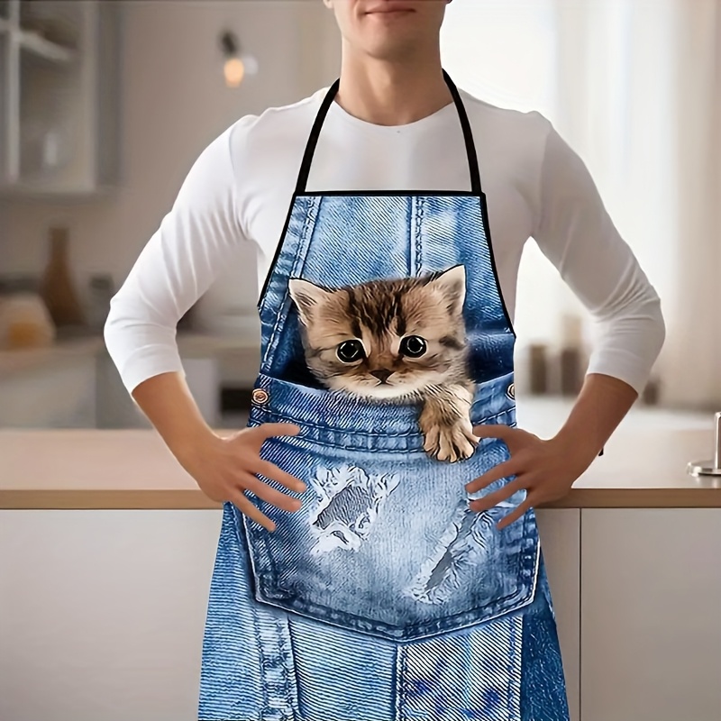 1 szt. Uroczy dżinsowy fartuch – Home Cooking For Cats recenzja i cena