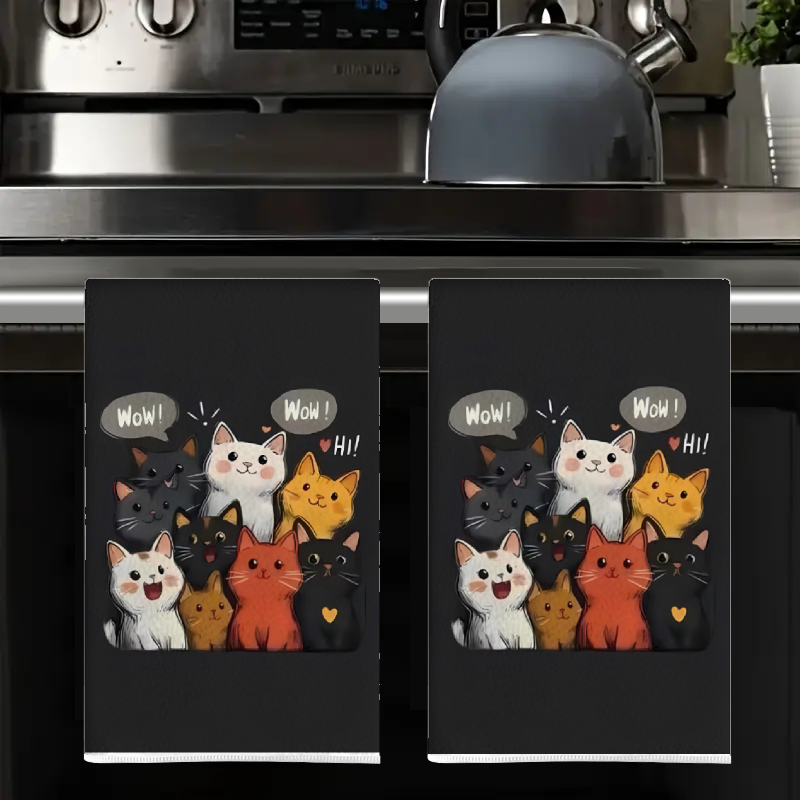 2 szt., Czarne ręczniki kuchen – Home Cooking For Cats recenzja i cena